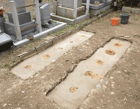 東福寺 墓地 荘厳院墓地　基礎工事完了
